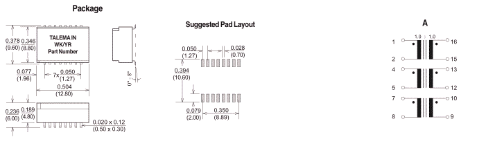 Dimensions & Schematic - Pins